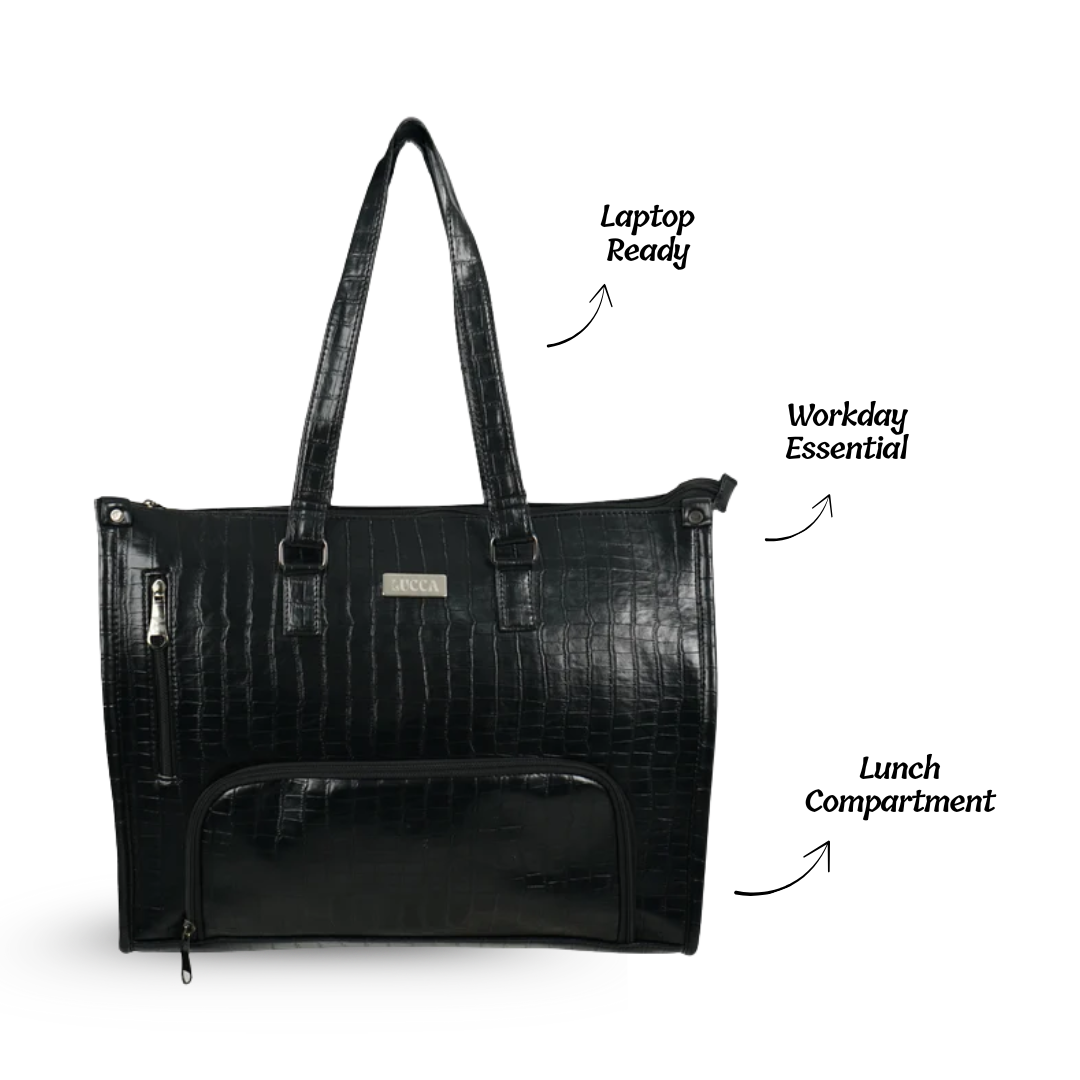 Crocodile Embossed Tote + Puffer Sleeve + FREE Barbie Phone