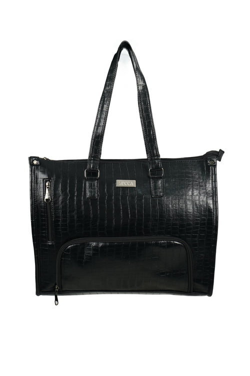 Lucca crocodile embossed tote ( lunch box compartment & laptop bag )