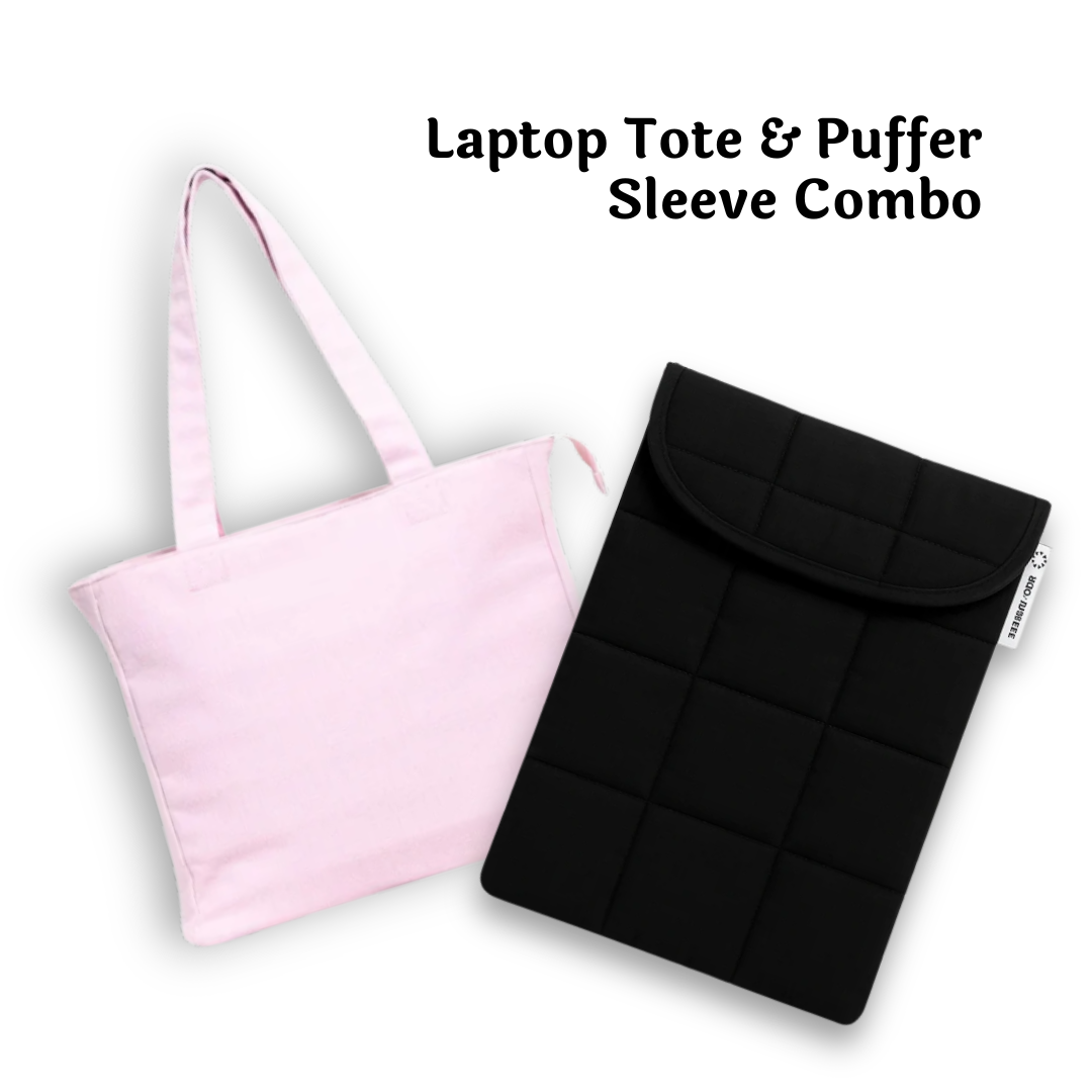 Midnight Tote + Puffer Sleeve