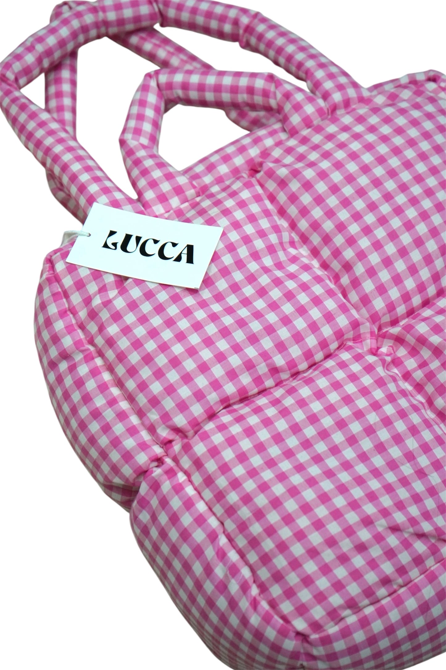Gingham puffers tote ( 14 inch )