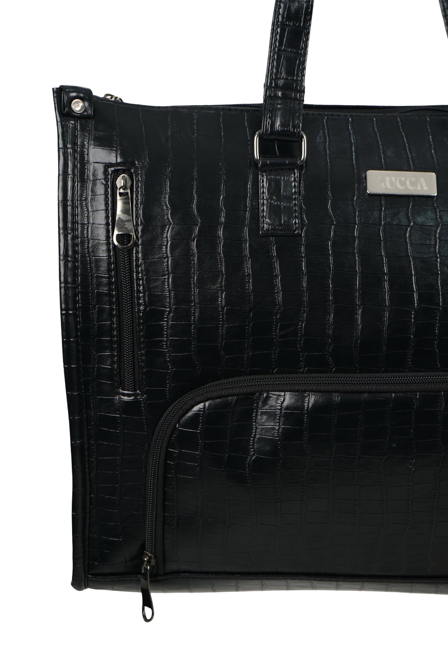 Lucca crocodile embossed tote ( lunch box compartment & laptop bag )