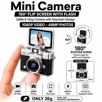 2026 Viral Mini Flip Digital Keychain Camera