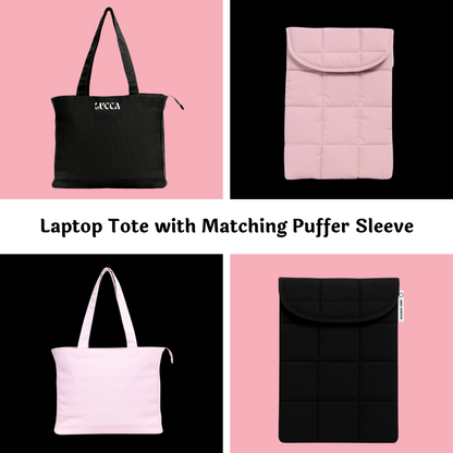 Midnight Tote + Puffer Sleeve