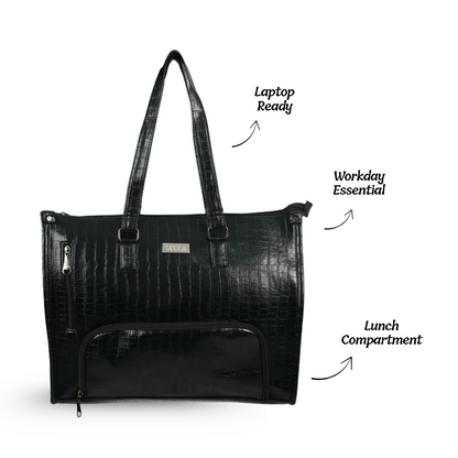 Crocodile Embossed Tote + Puffer Sleeve + FREE Barbie Phone