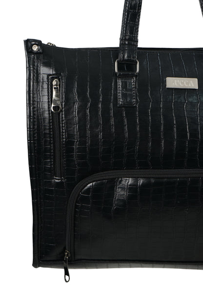 Lucca crocodile embossed tote ( lunch box compartment & laptop bag )