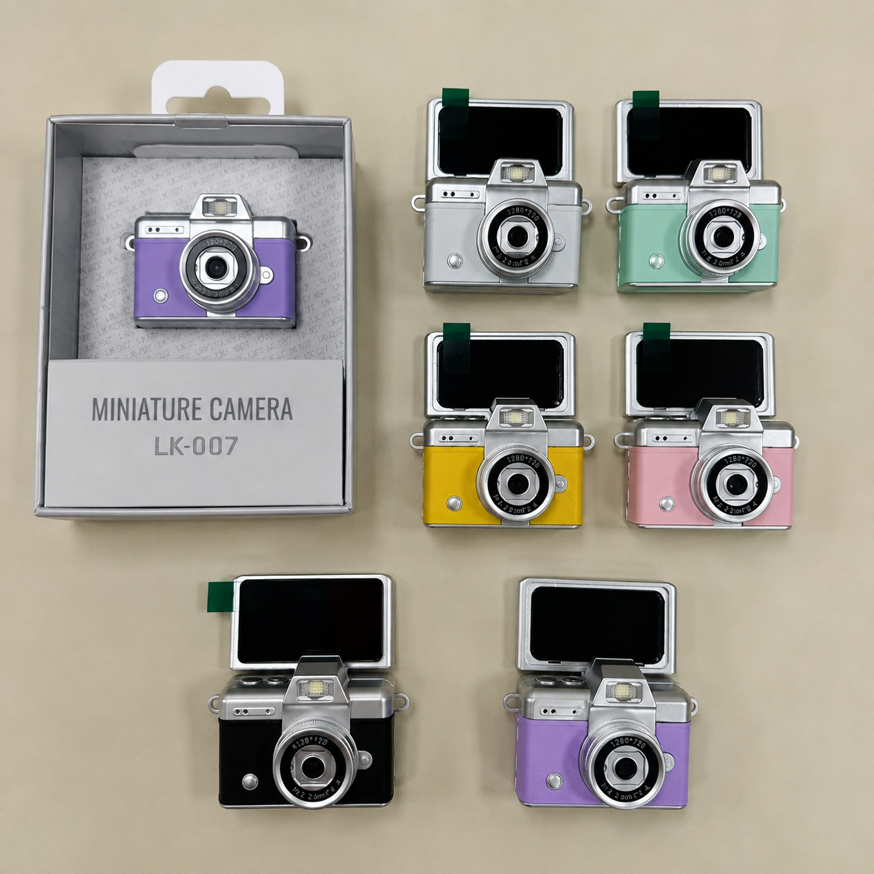 2026 Viral Mini Flip Digital Keychain Camera
