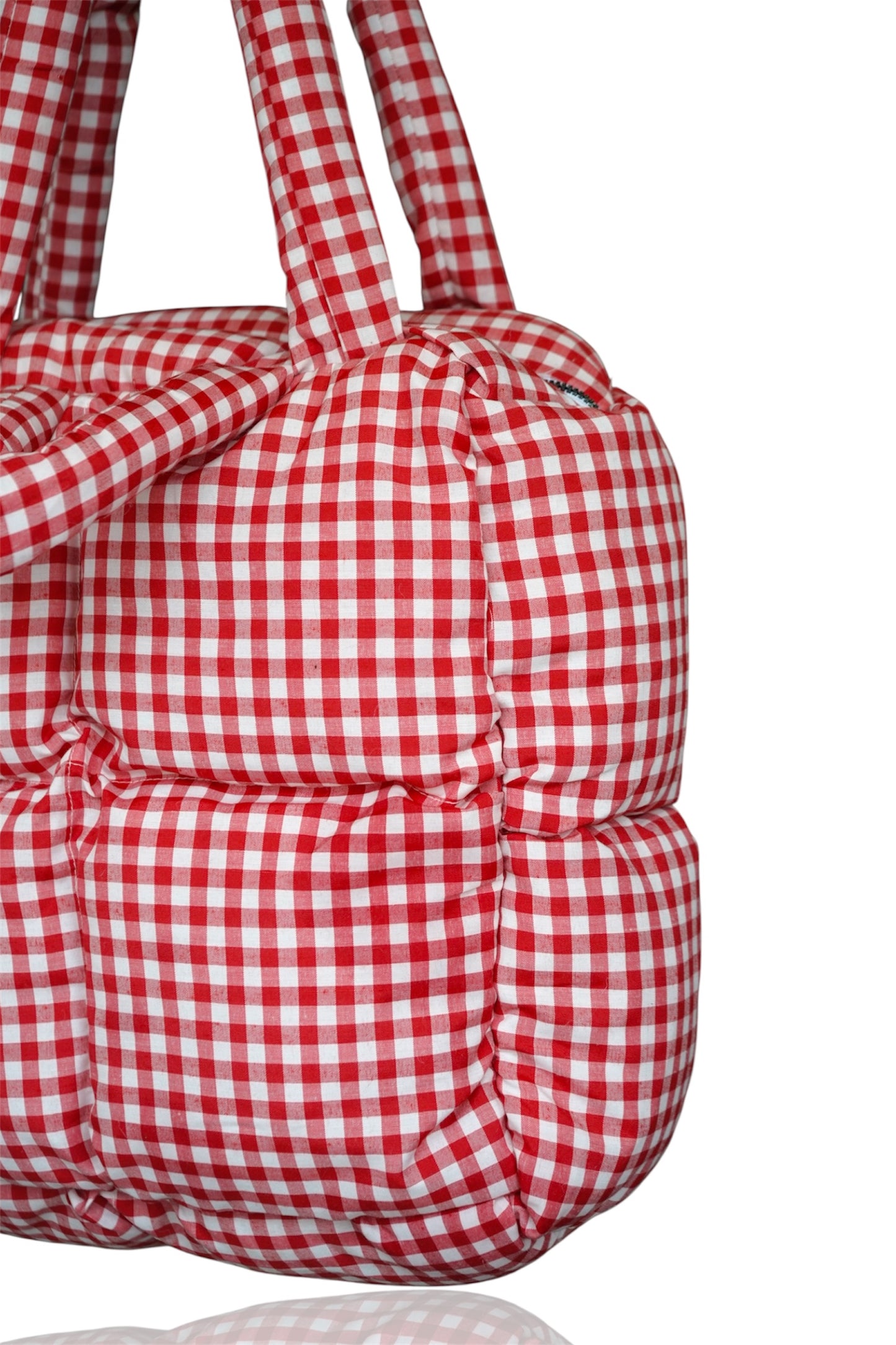 Gingham puffers tote ( 14 inch )