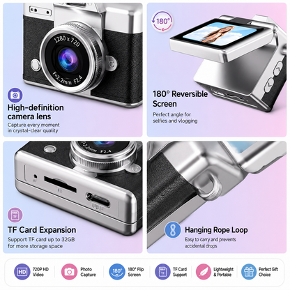 2026 Viral Mini Flip Digital Keychain Camera