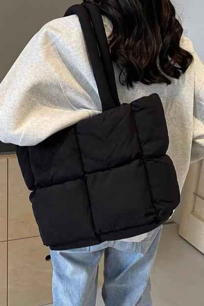 The laptop Puffer tote bag-black (16 inch)