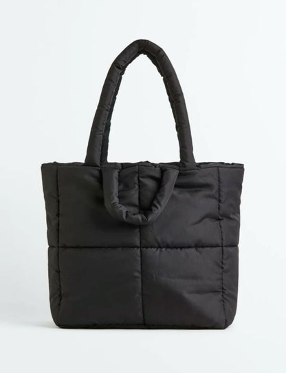 The laptop Puffer tote bag-black (16 inch)
