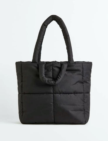 ☆BLACKUP☆ Tweed round tote bag black P00000DA